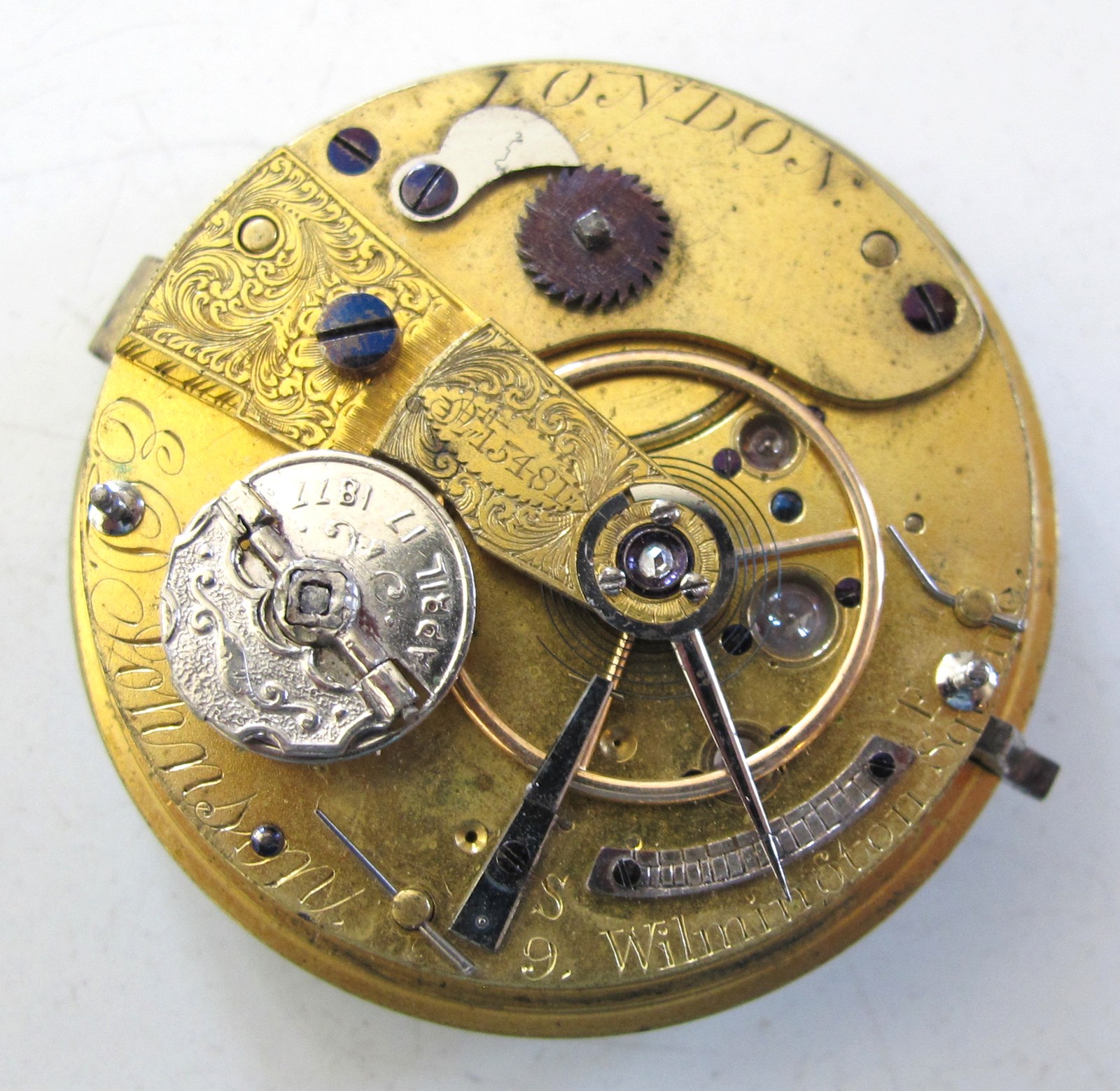 LEVER FUSEE -E.D. Johnson – London 1877 PocketWatch Movement – Winder Attachment