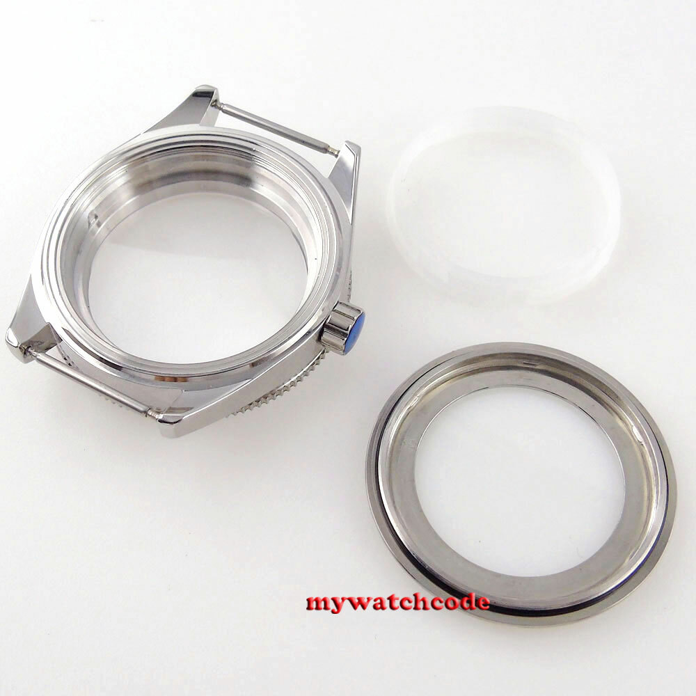 42mm Steel watch case sapphire glass ceramic bezel case fit NH35 NH36 ETA 2824