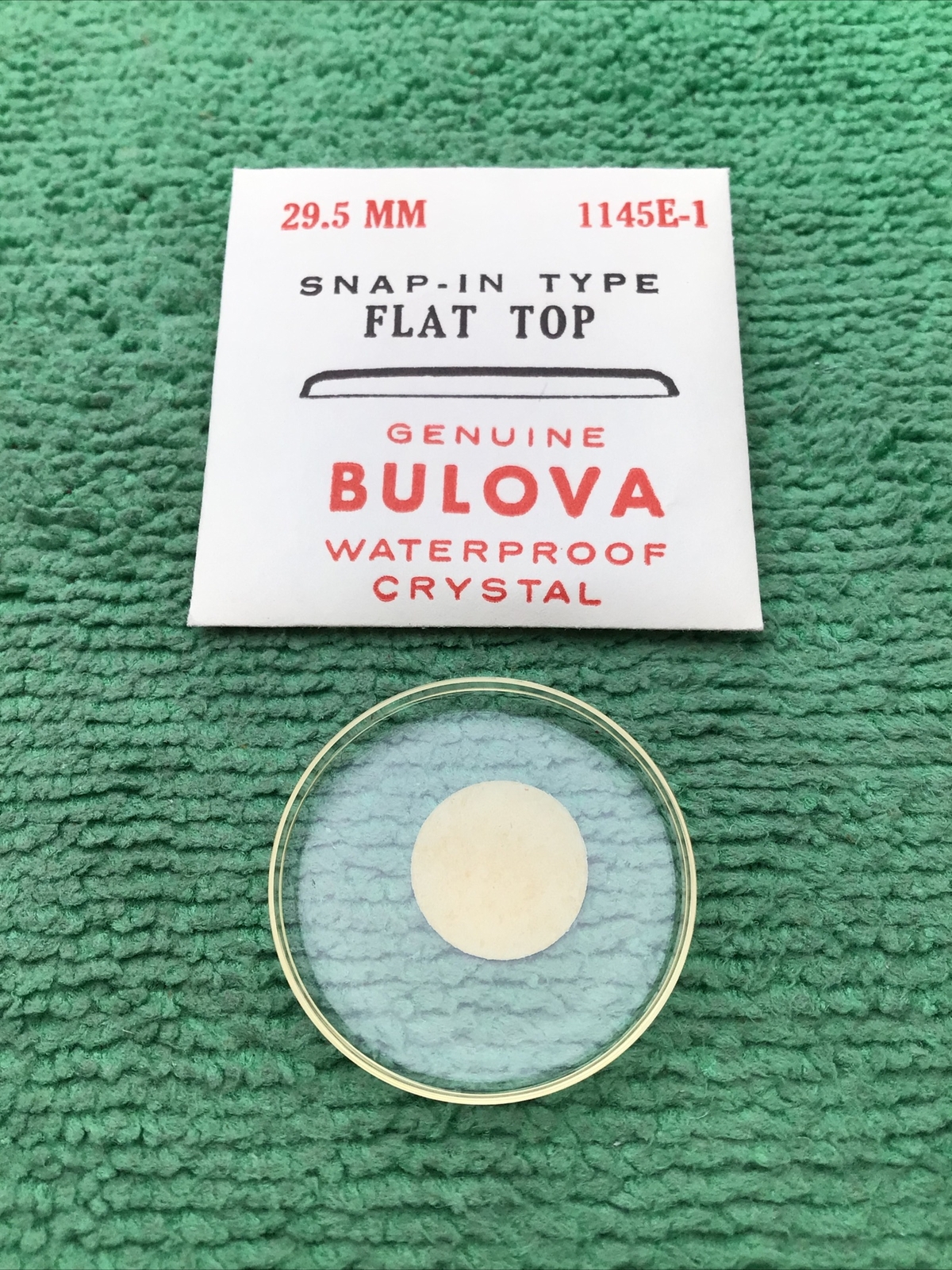 Genuine Bulova Accutron Part # 1145E-1, 29.5 mm Watch Crystal