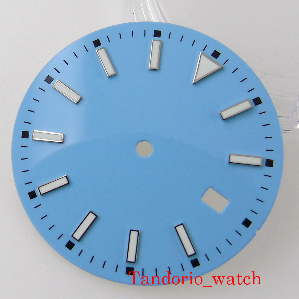 33.5mm Black Blue Green Watch Dial Face for NH35A Automatic Movement Date