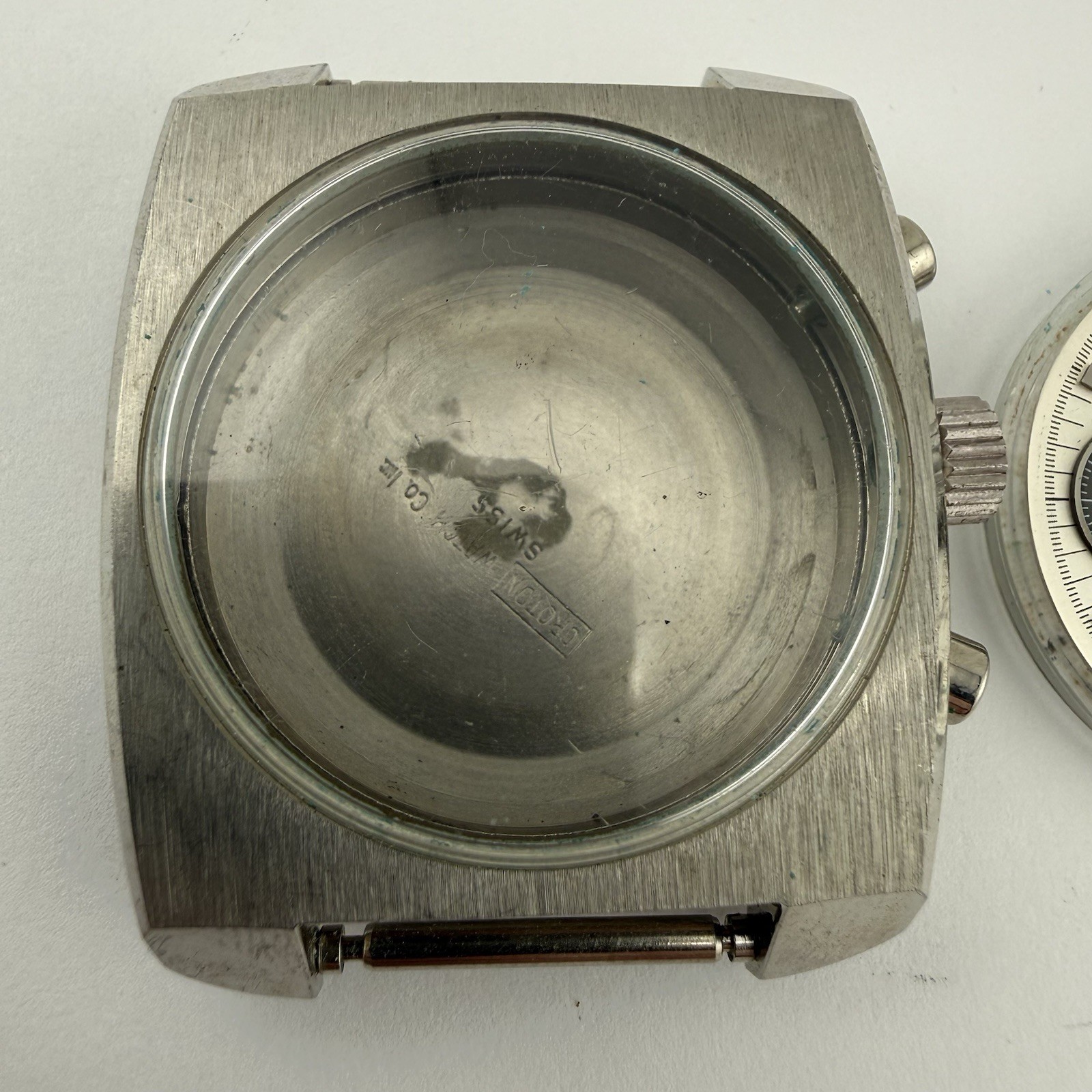 NOS Croton Chronograph Watch Case Stainless Steel Original Dial – Landeron 248
