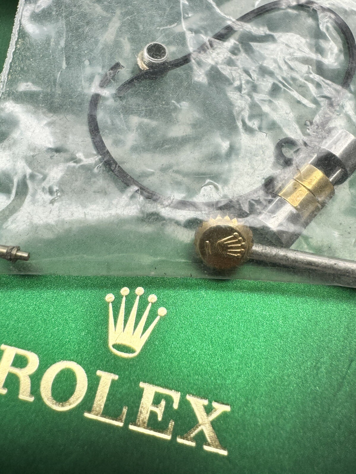 Genuine ROLEX Parts Lot. Yellow Gold Crown, Link Etc