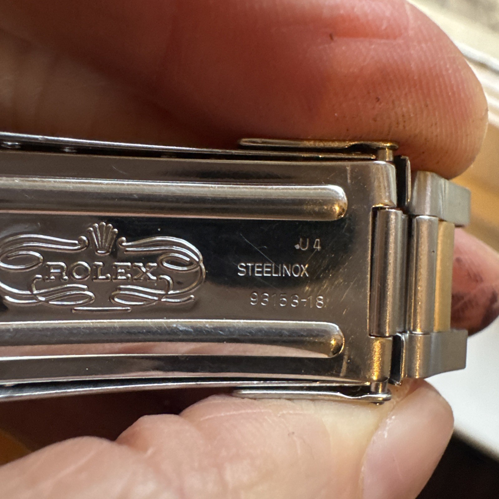 Vintage Rolex 93153-18 16613 16803 Submariner clasp U4 Circa 1988