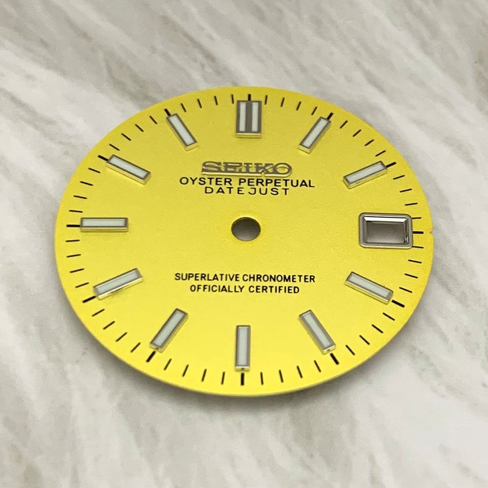 28.5mm Sun pattern Watch Dial Green Luminous for Nh35 Movement Watch Accessories