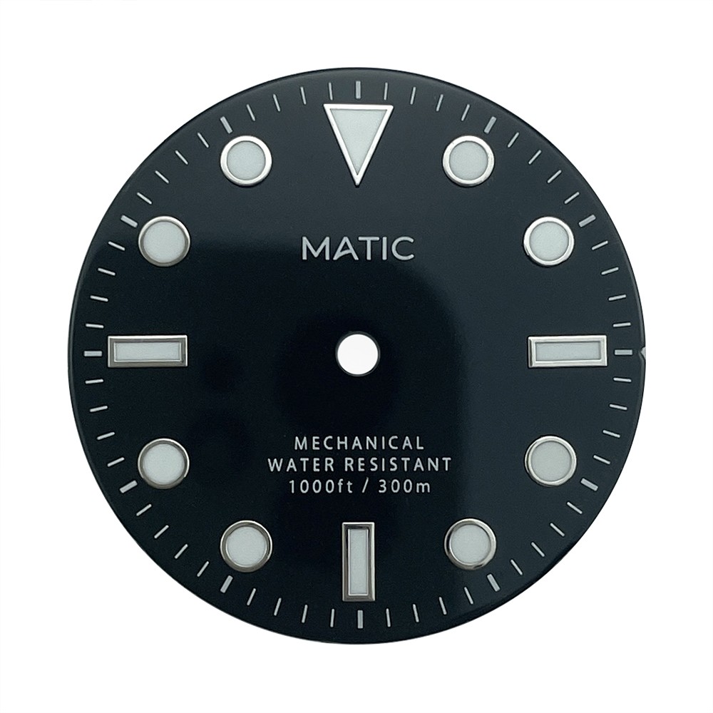 BGW9 Lume Black Sub Style Watch Dial, 28.5mm, No Date, with NH38A NH35A