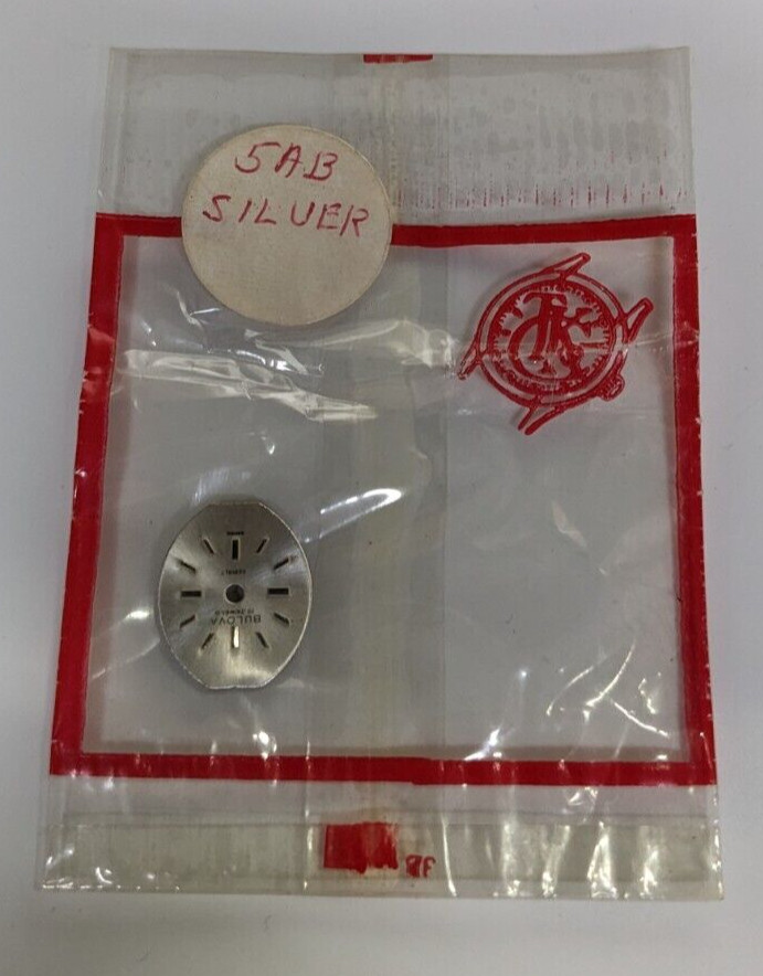 Vintage Sealed Dial for Bulova 5AB Ladies Watch – Silver Tone – Stamped Rebuilt