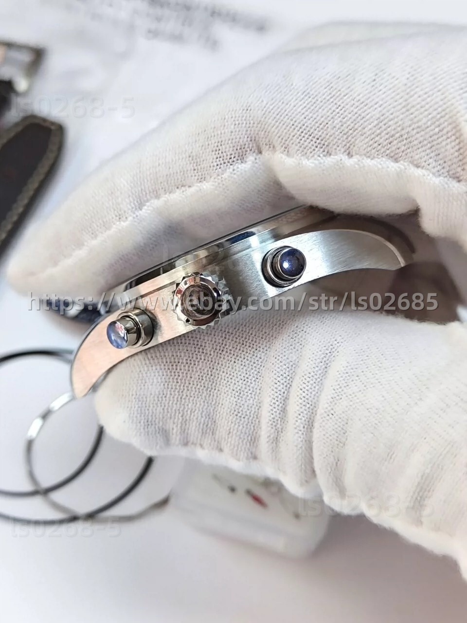 DIY 43mm stainless steel kit with dial, strap, and hands suitable for 7750