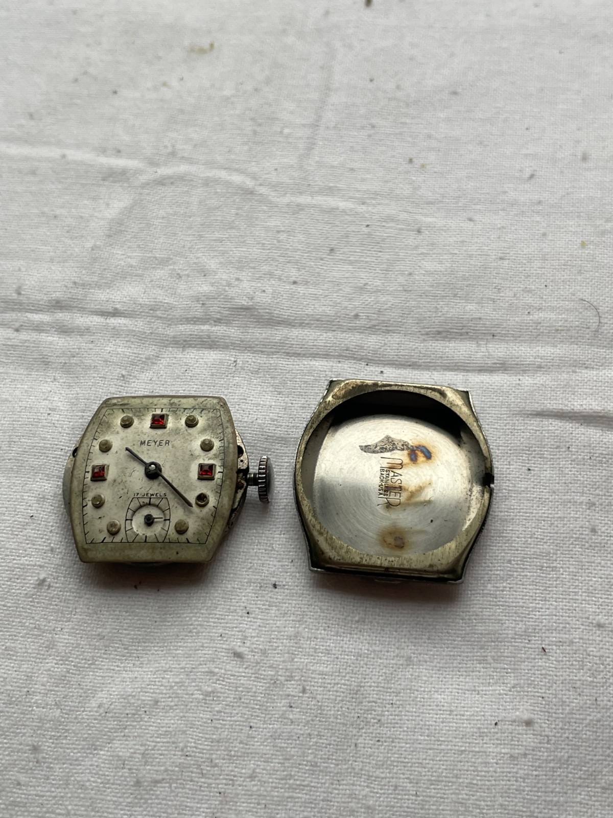 Meyer – Crawford with ruby dial – movement for mens watch AS IS – lot 0604