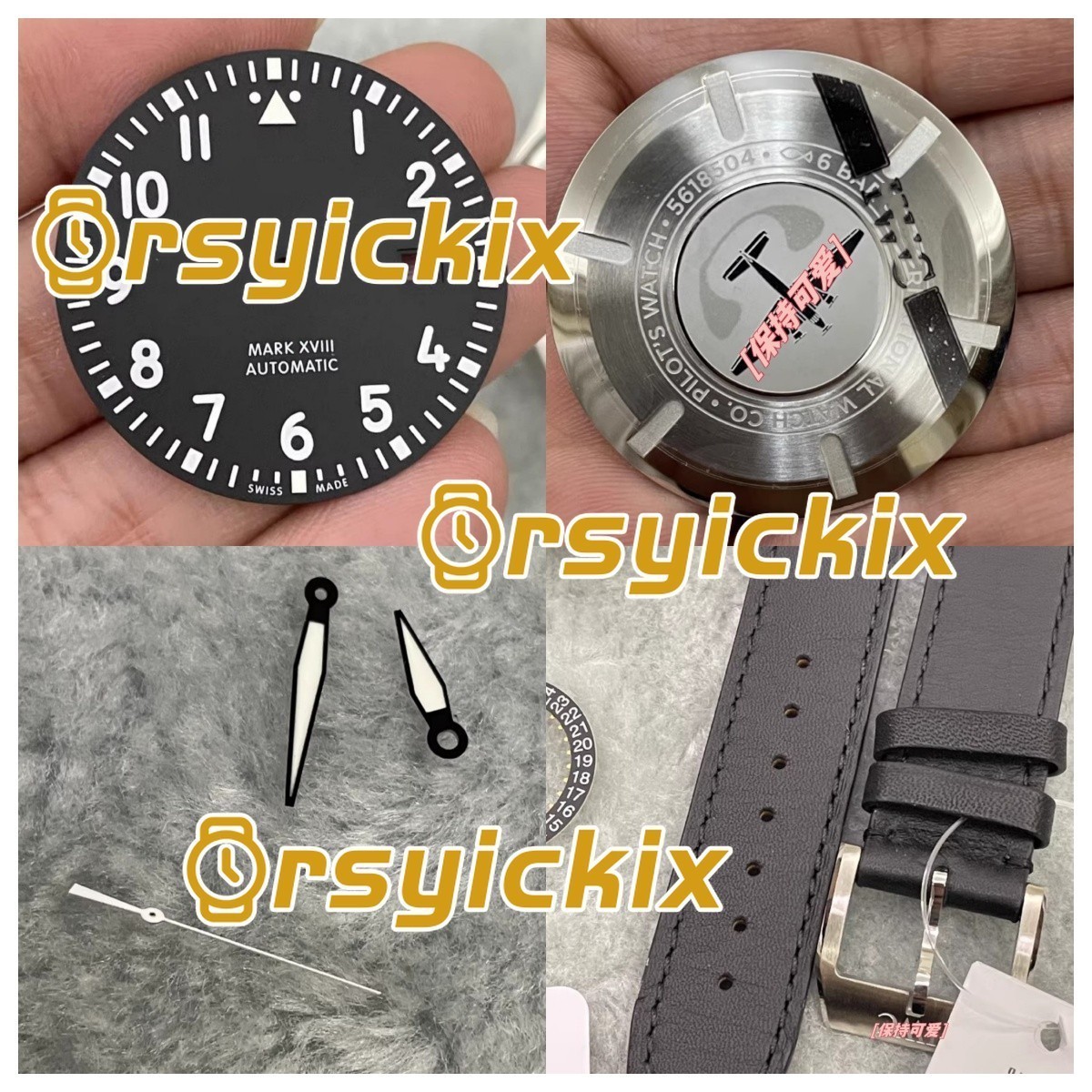 40mm Stainless Steel Watch Case + Leather Strap For Mark 18 2892 2824 Movement1-