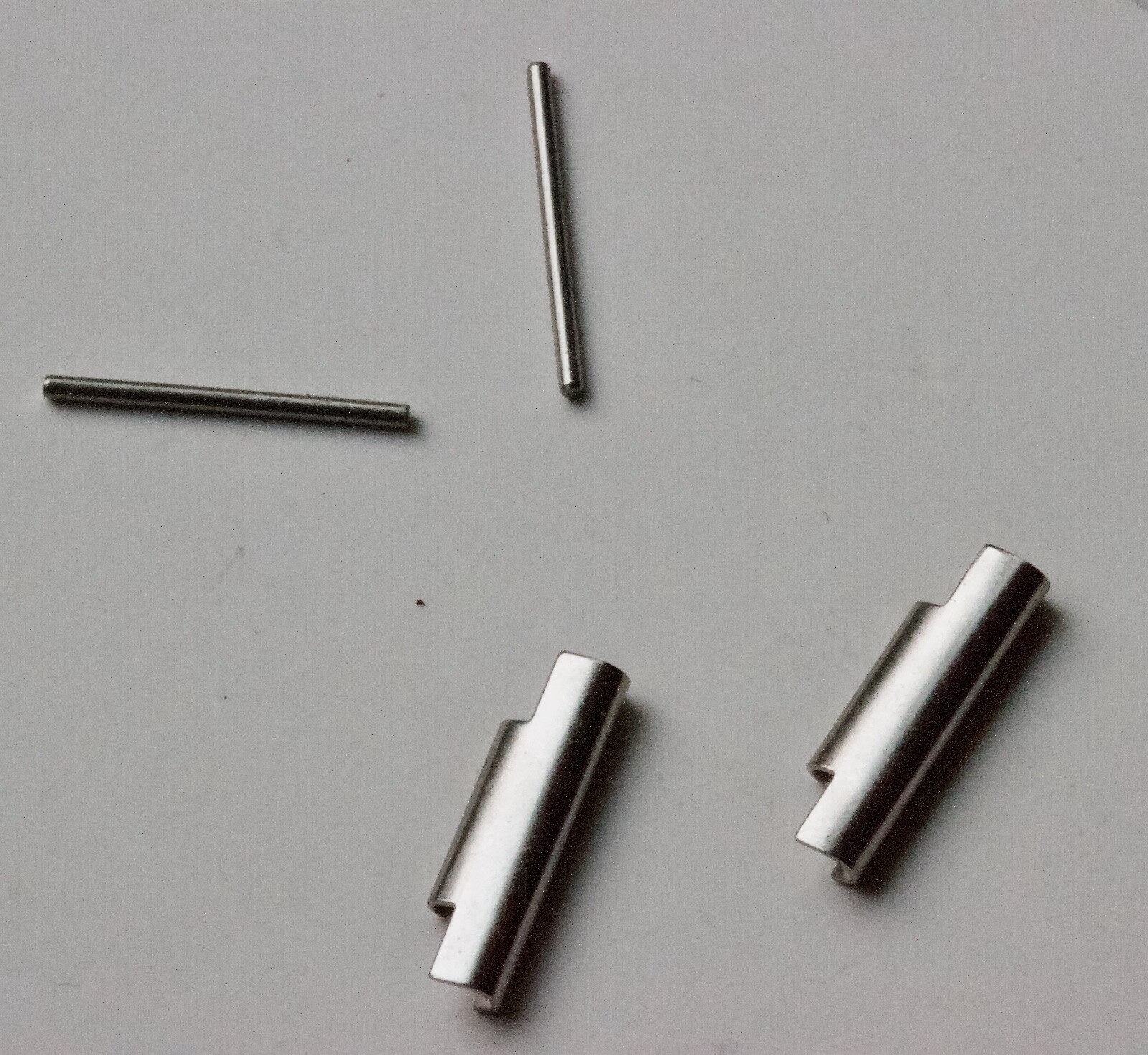 Smooth polished steel 18mm ends for 3-row NSA bracelet with 10mm center opening