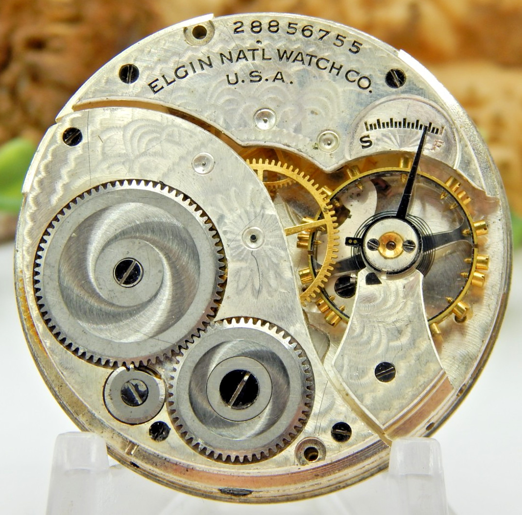 Antique Pocket watch movement Elgin Grade 303 12 size model 3 7 jewel Open Face