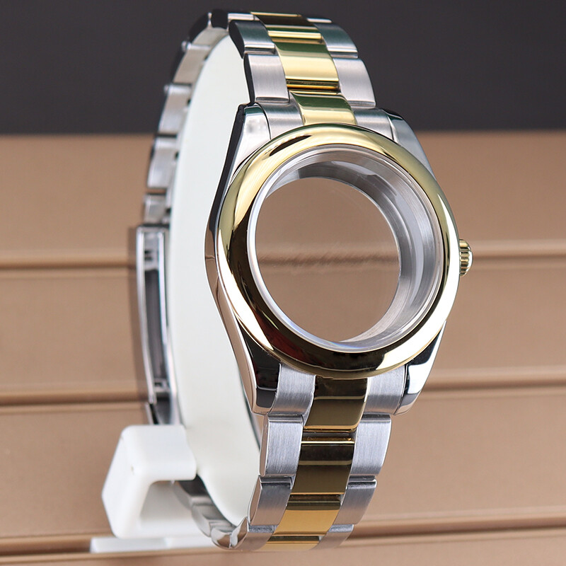 36mm/39mm Watch Case+Strap Fixed bezel Sapphire Glass For nh35/36 8215 Movement