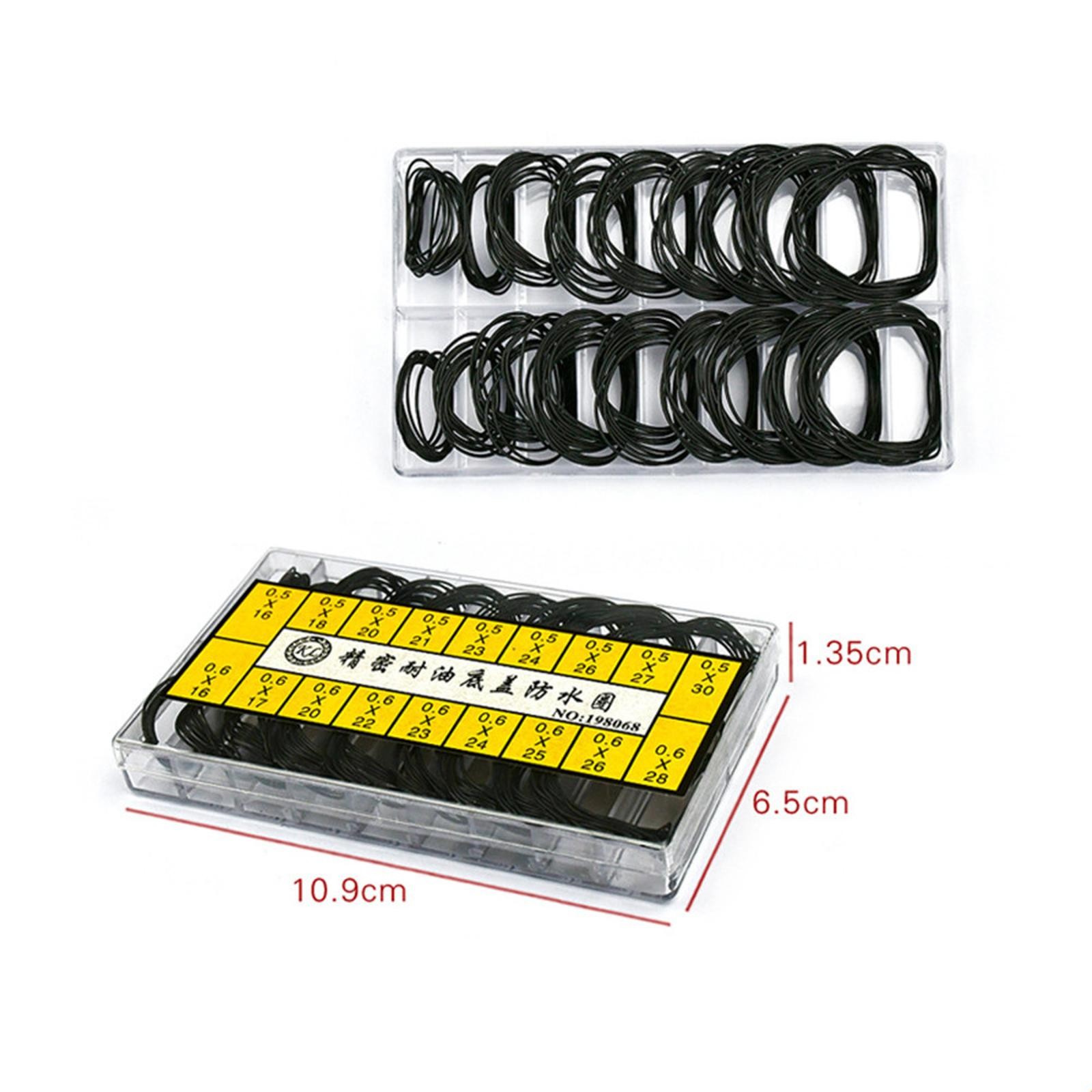 200x 0.5&0.6mm Assorted Waterproof Watch Case O-Ring Rubber Gasket Sealed Washer