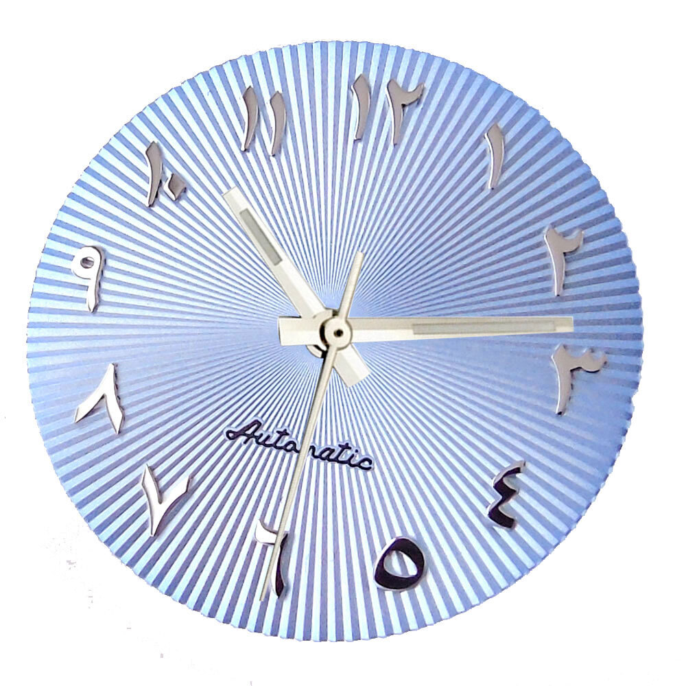 29mm Black Blue Green Watch Dial Arabic Numerals Steel Marks fit NH35 NH36 NH38