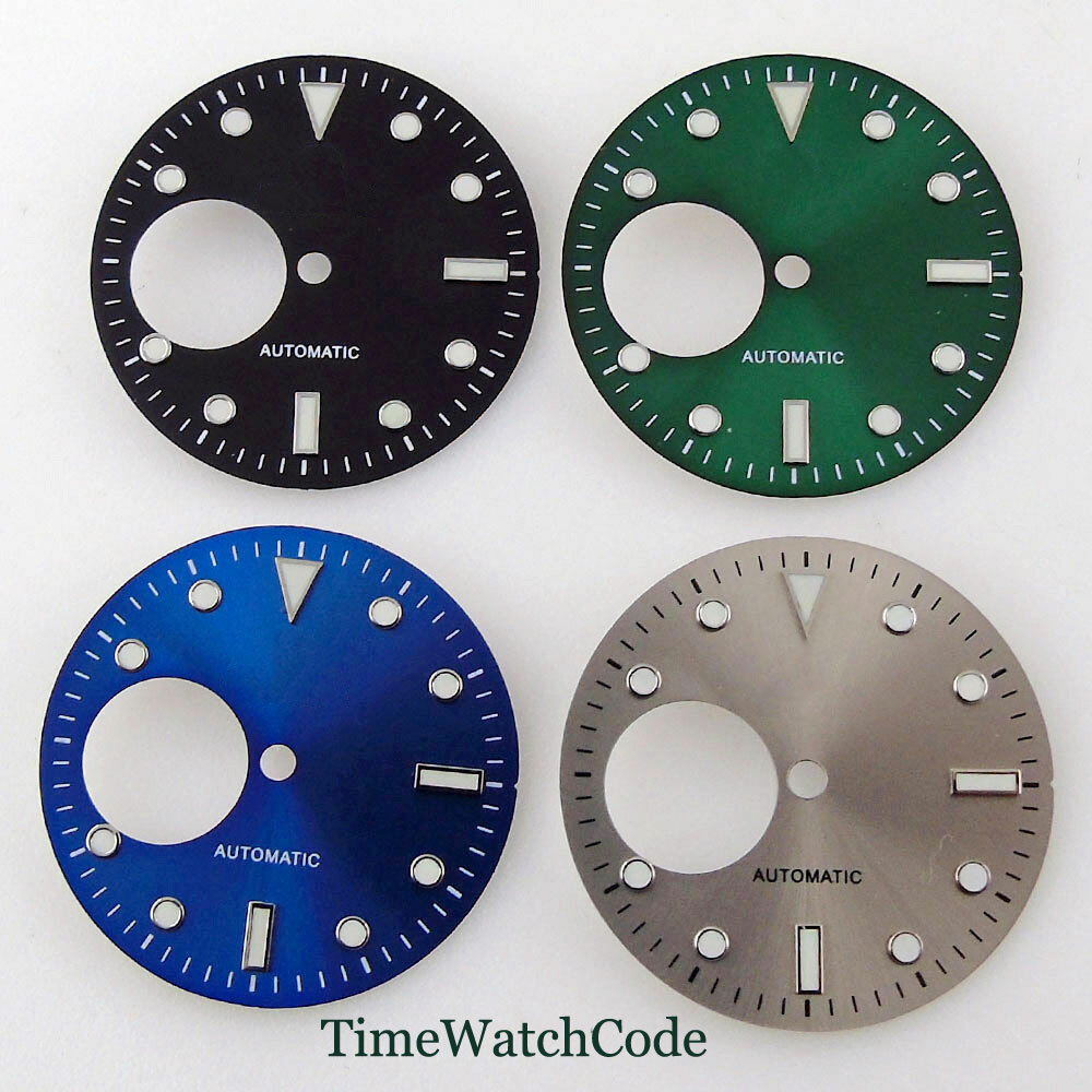 Fit NH38A 29mm Watch Dial Watches Face With Hands Luminous Blue/Black/Green/Gray