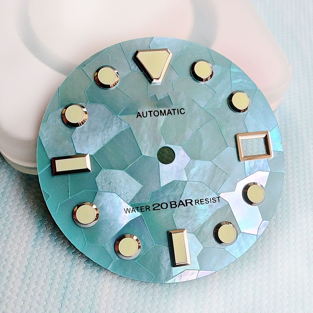 High Quality MOP Natural Black Mother Of Pearl Watch Dial 28.5mm for NH35 36 4R