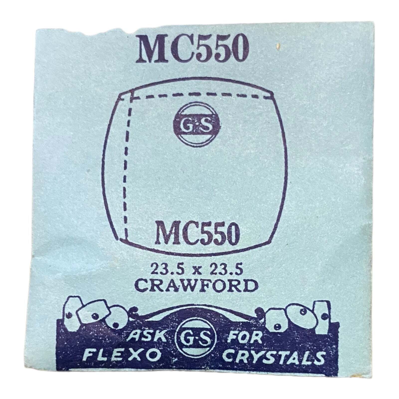 Germanow-Simon Mach (GS) MC550 Watch Crystal 23.5×23.5 NOS Part Flexo Crawford