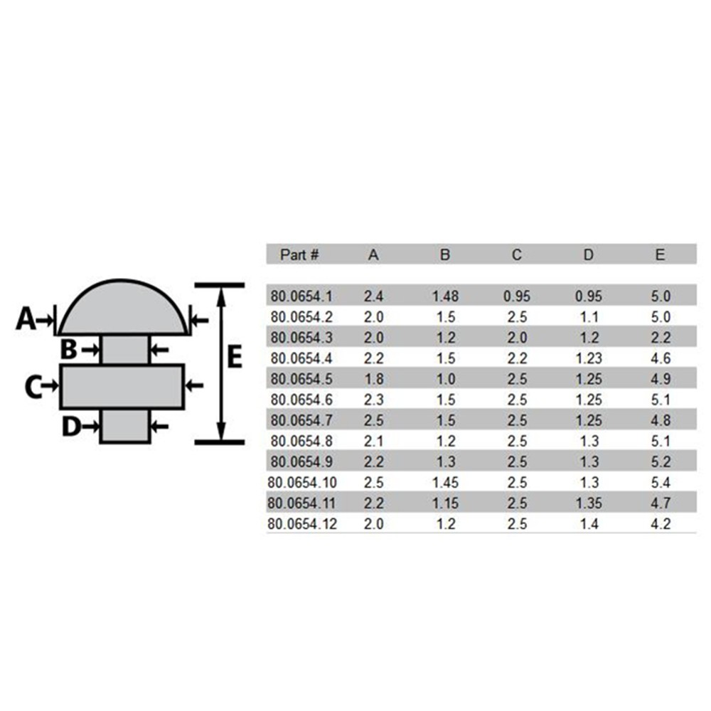 60pcs Center Locking Pin Mushroom Head Assortment for Watch Clasp Repair Tool