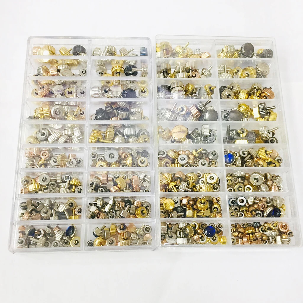 Hot 150-160pcs/Box Watch Crown Spare Parts Crown Parts Replacement Accessories