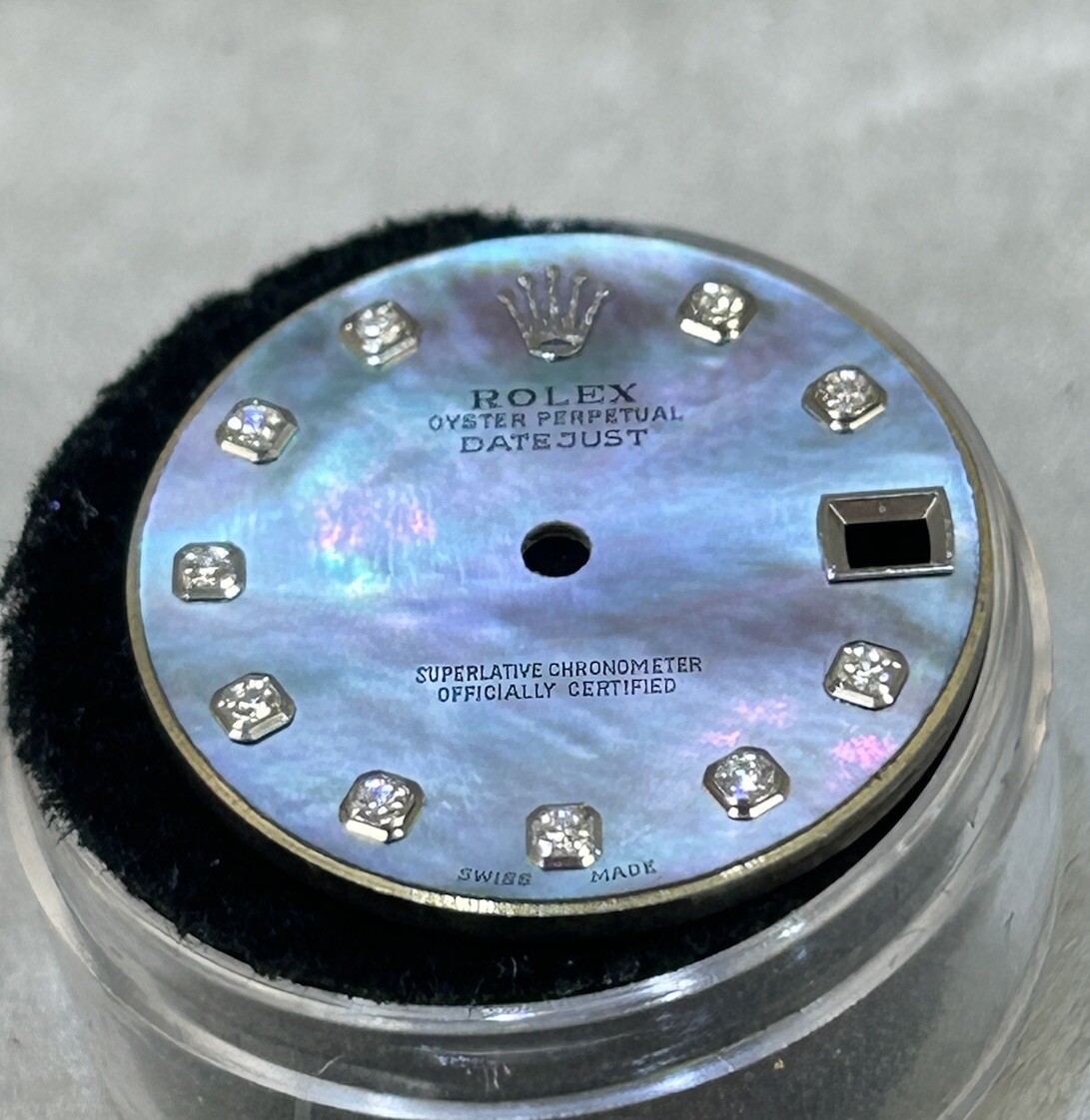 Rolex Ladies MidSize Datejust Custom Dark MOP Diamond Dial 68274 68279 178279