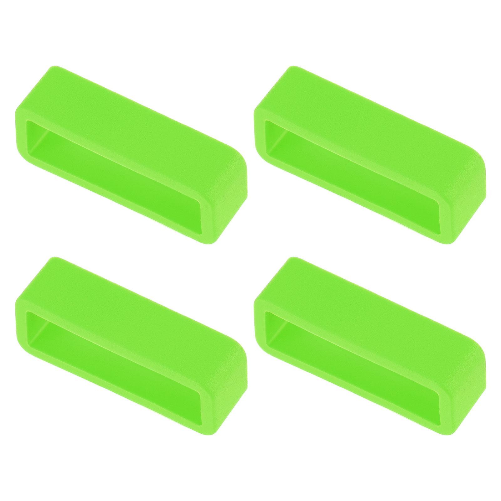 Watch Band Strap Loops Silicone for 22mm Width Watch Band, Green 4 Pcs