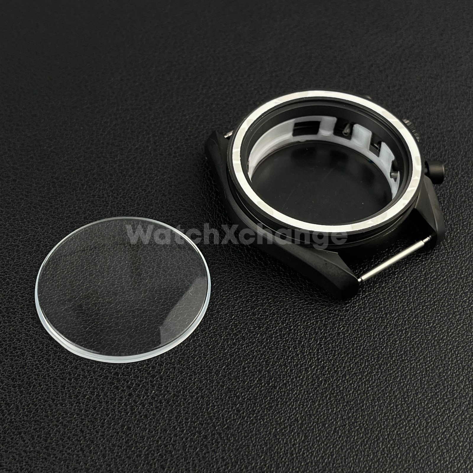 DEFECTIVE 40mm Black Stainless Steel Watch Case for VK63 Quartz Movement