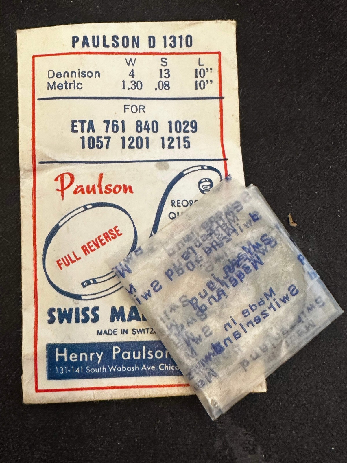 Paulson Mainspring No. D1310 for ETA 761, 840, 1029, 1057, 1201, 1215 – Steel