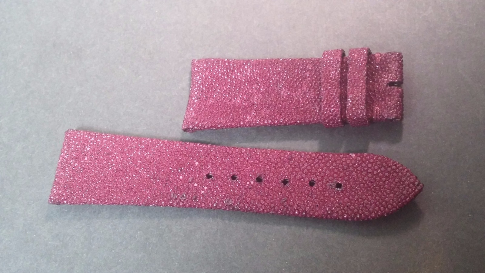 Jean Richard band Stingray 22/18mm Burgundy color band SHORT length