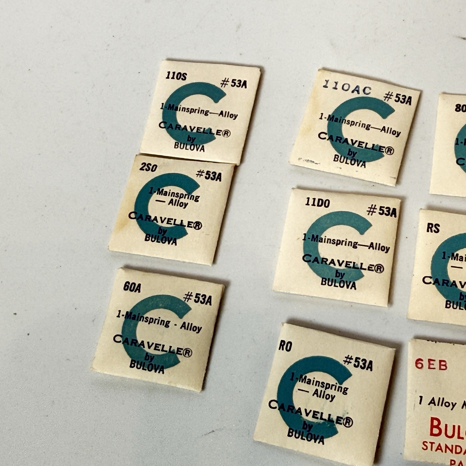 Vintage LOT Caravelle Bulova Watch Parts NOS Sealpacks Alloy Mainspring Models