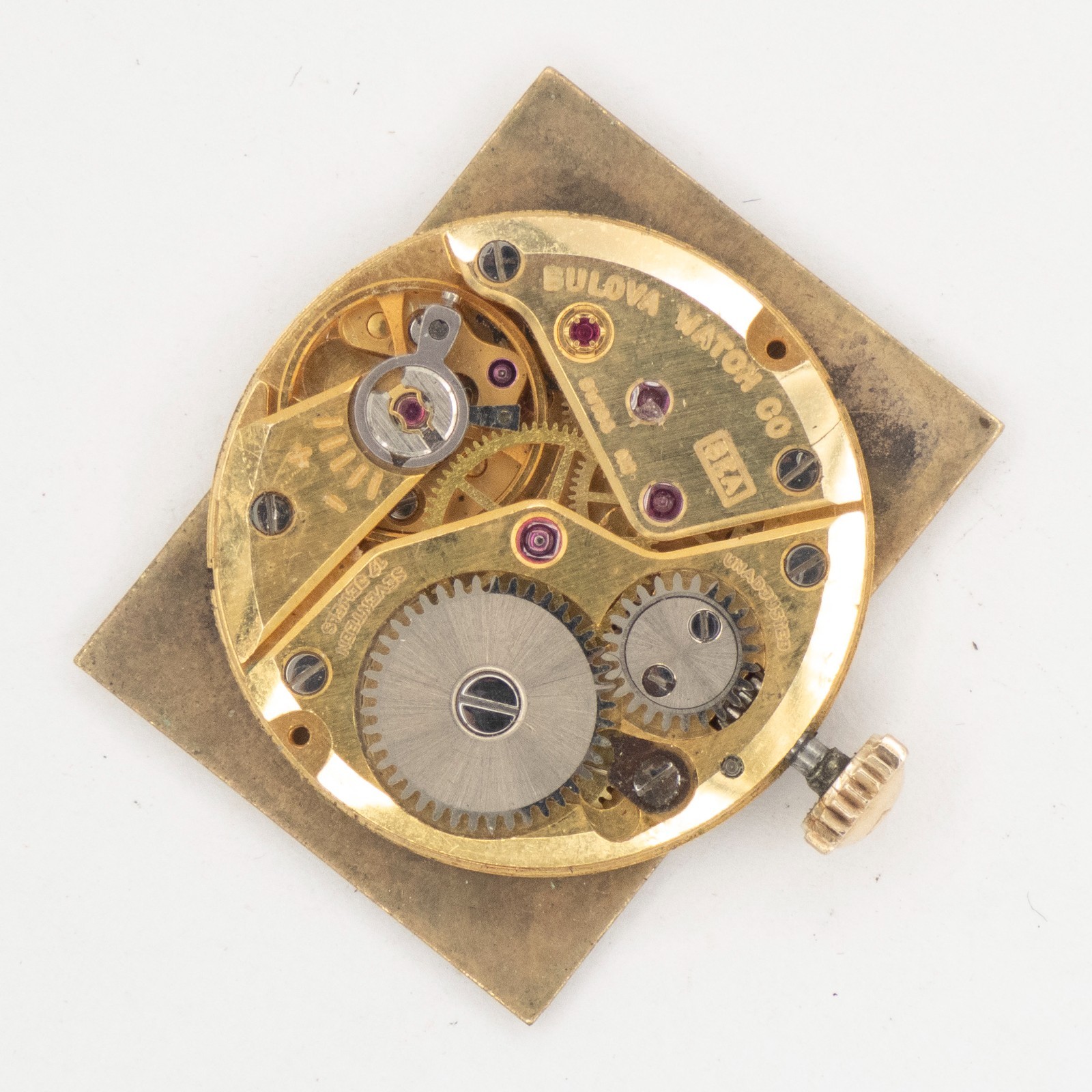 Vintage Bulova Caliber 8EA 17-Jewel Wristwatch Movement, Runs