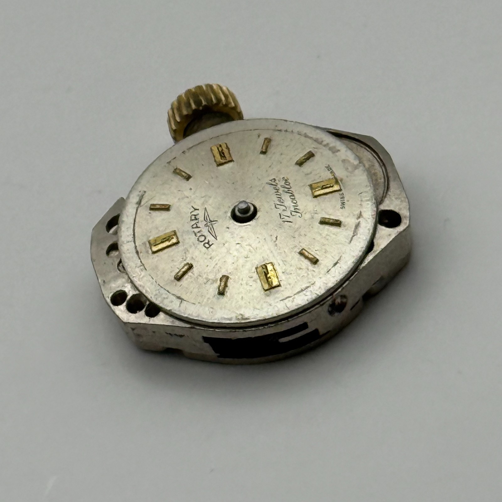 FHF 609 Watch Movement Rotary 17 Jewels Swiss Manual Wind Parts Repair 15.3mm