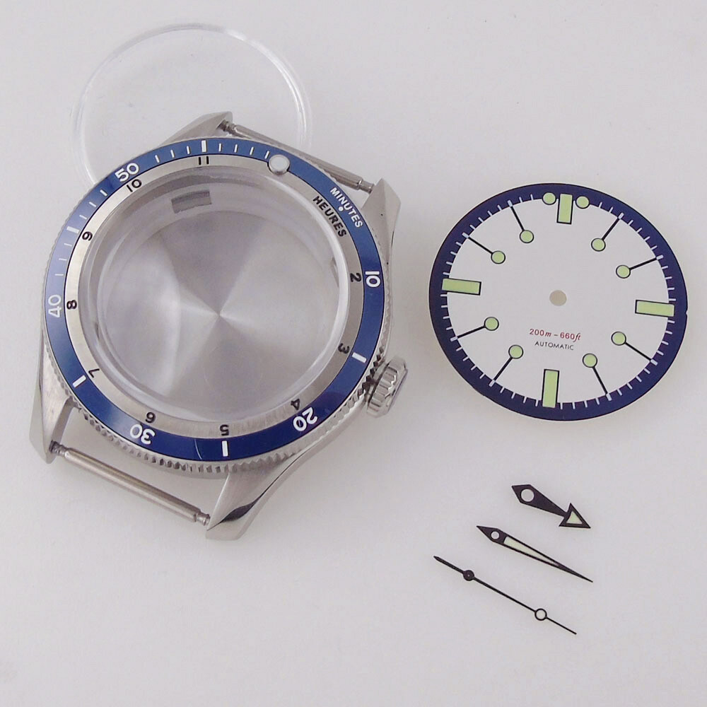 20ATM Diving 40mm Double Bow Sapphire Glass Watch Case Fit NH35 PT5000 120 Click
