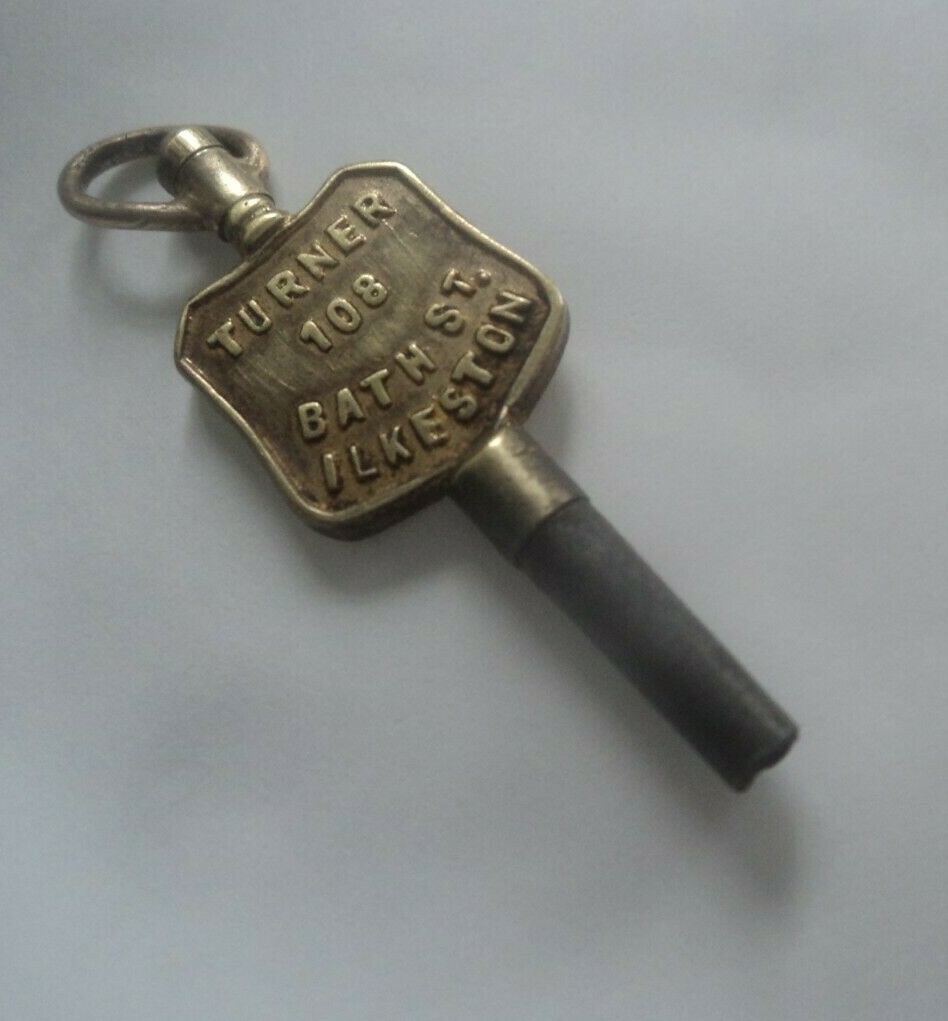Advertising Pocket Watch Key Turner of Bath St Ilkeston Derbyshire no 8