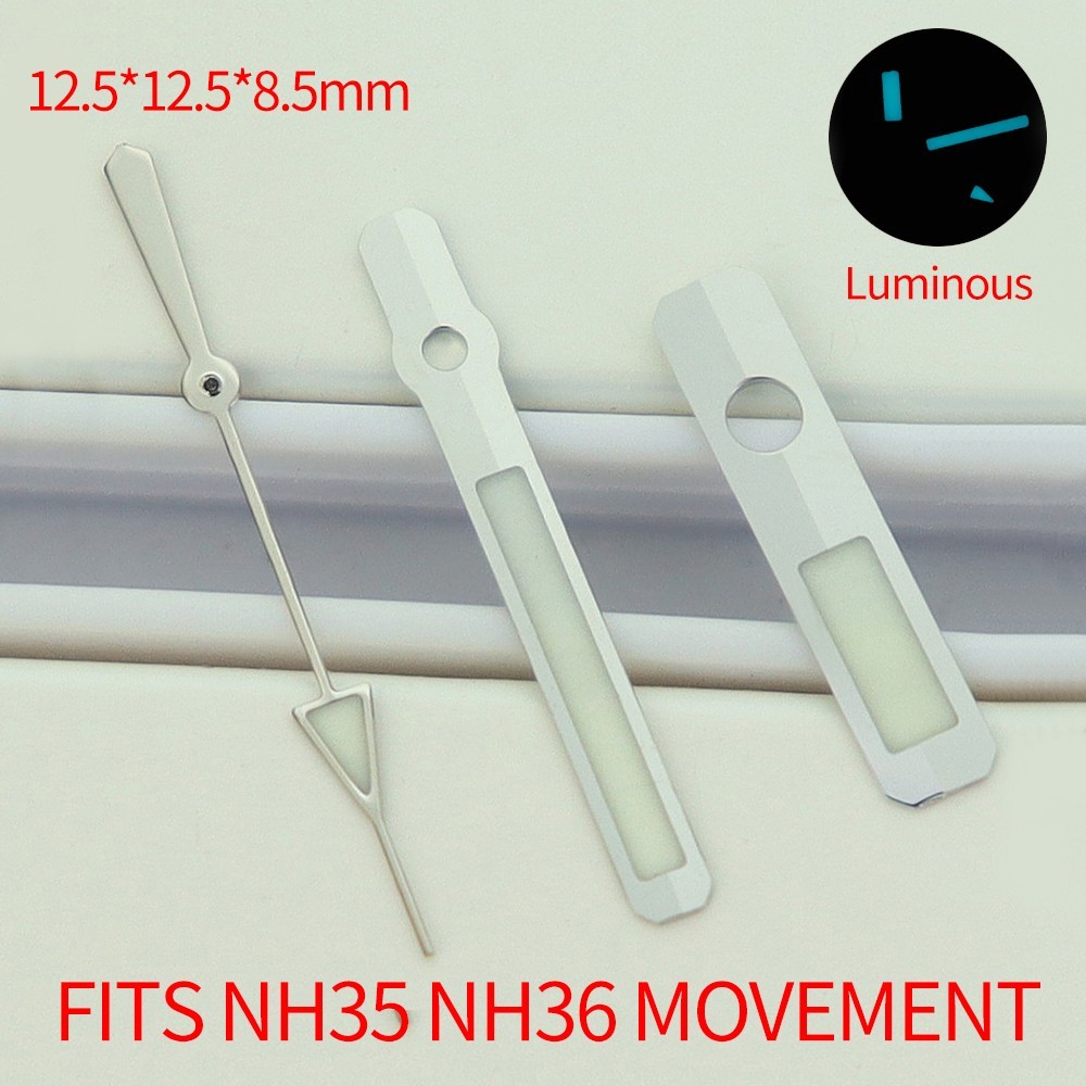 Three Pointer High quality Diver Watch Hands C3 Luminous for Seiko NH35 Movement