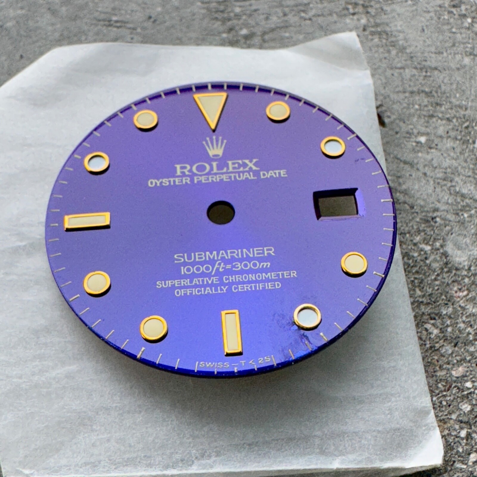 Vintage original Rolex Dial 16613 / 16618 – Tropical Purple Patina / Blue Dial