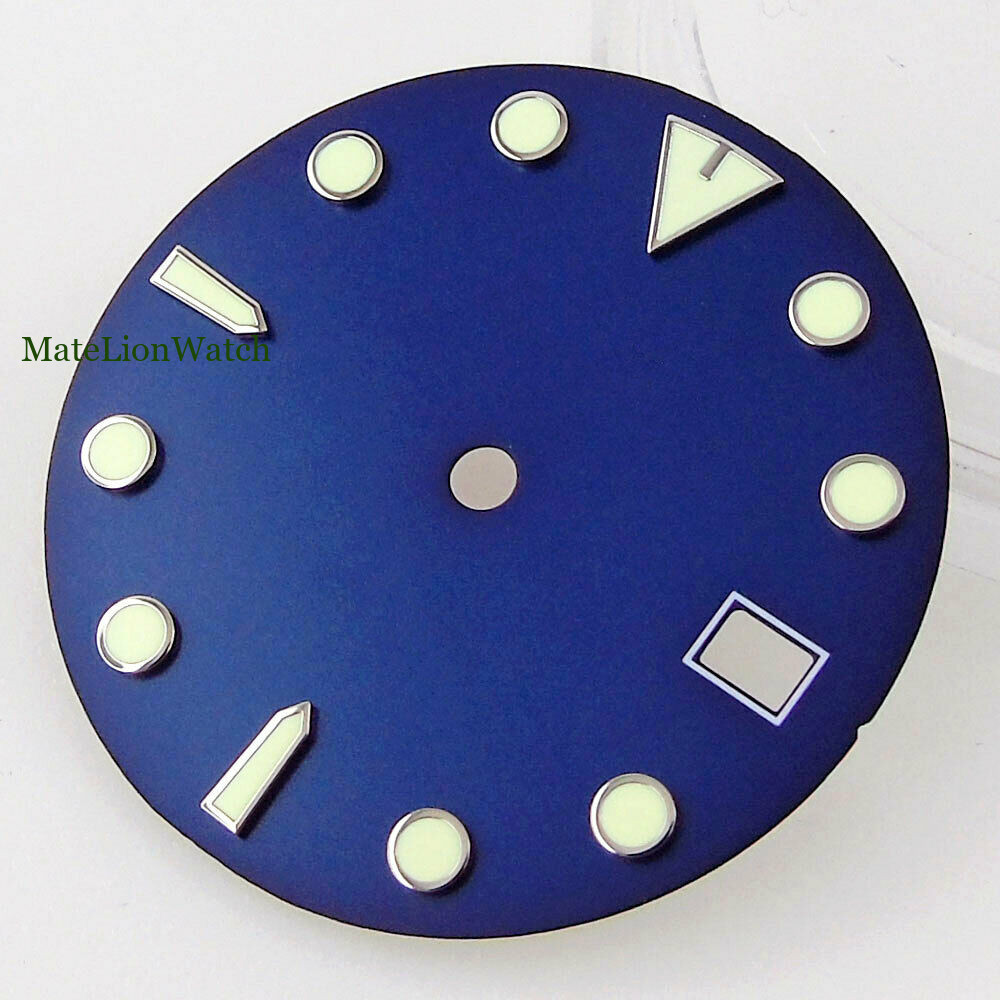 29mm For NH35/NH35A Sterile Watch Dial Date Window Black/Blue/Green 3/4 o’clock