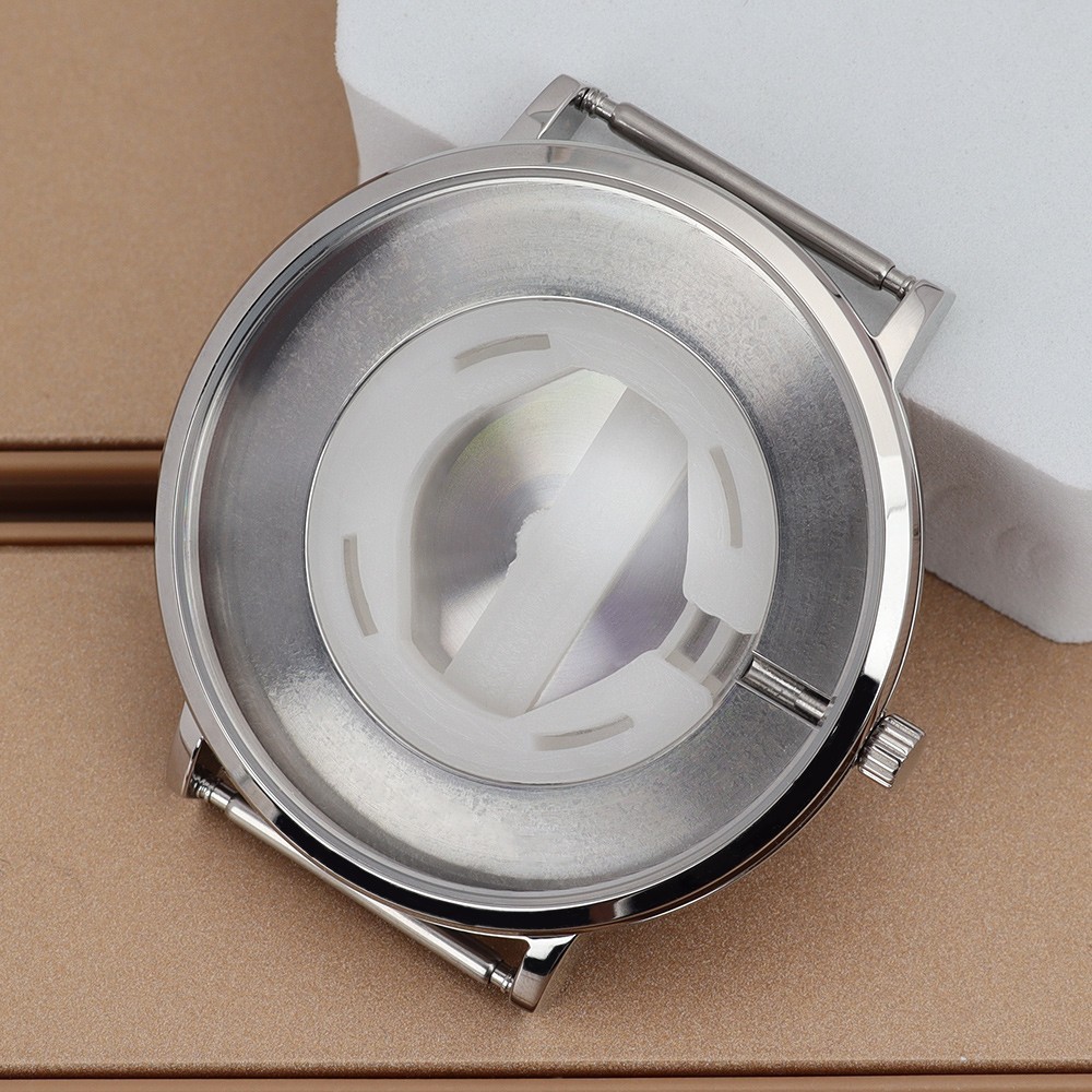 40mm Ultra-Thin Silvery Watch Case 316L Stainless Steel For Miyota GL20 Movement