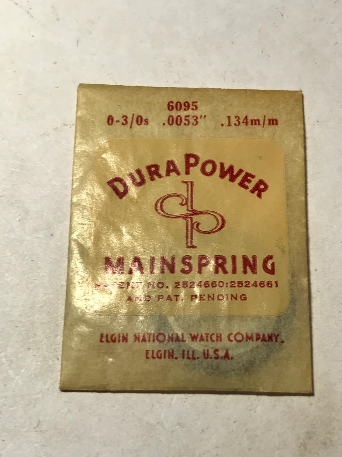 Elgin DuraPower Factory Mainspring for 0s & 3/0s 2097 / 6095 – Alloy