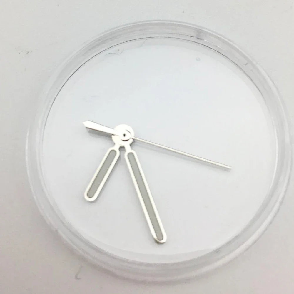 Black/Silver Trim Watch Hands with Green Luminous for 8215/2813 Movement