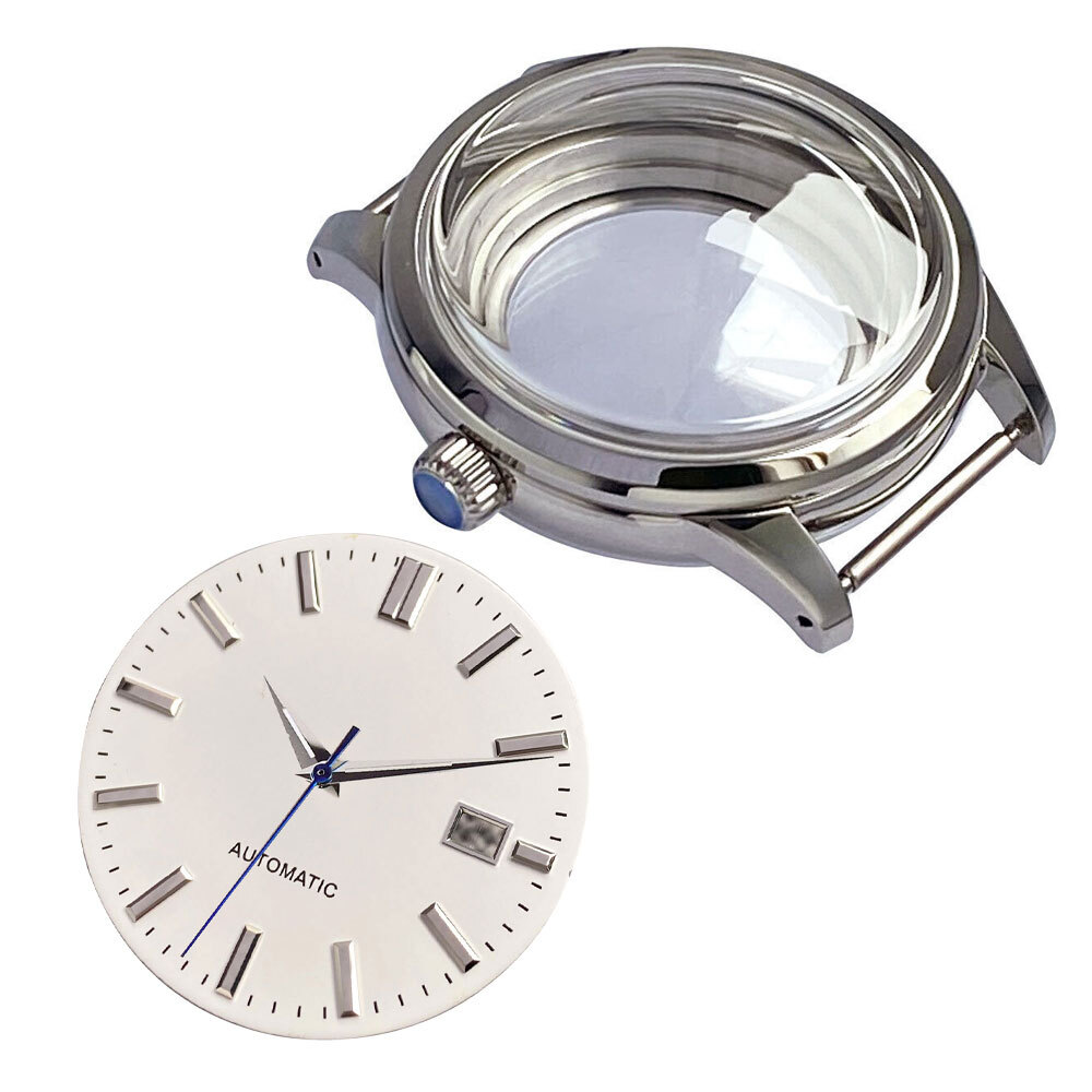 40mm 20ATM Double Bow Sapphire Glass Men Watch Case Fit NH35A NH36A Screw Crown