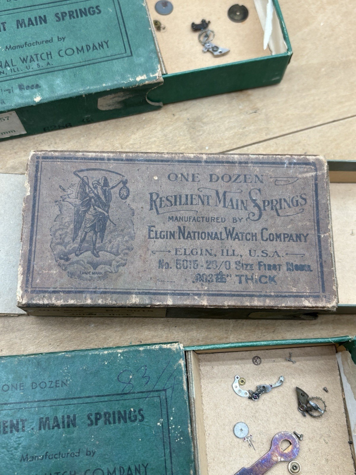 1940s ELGIN Watch Boxes & Buren Pierce Faces/Parts Restoration Jeweler’s Estate