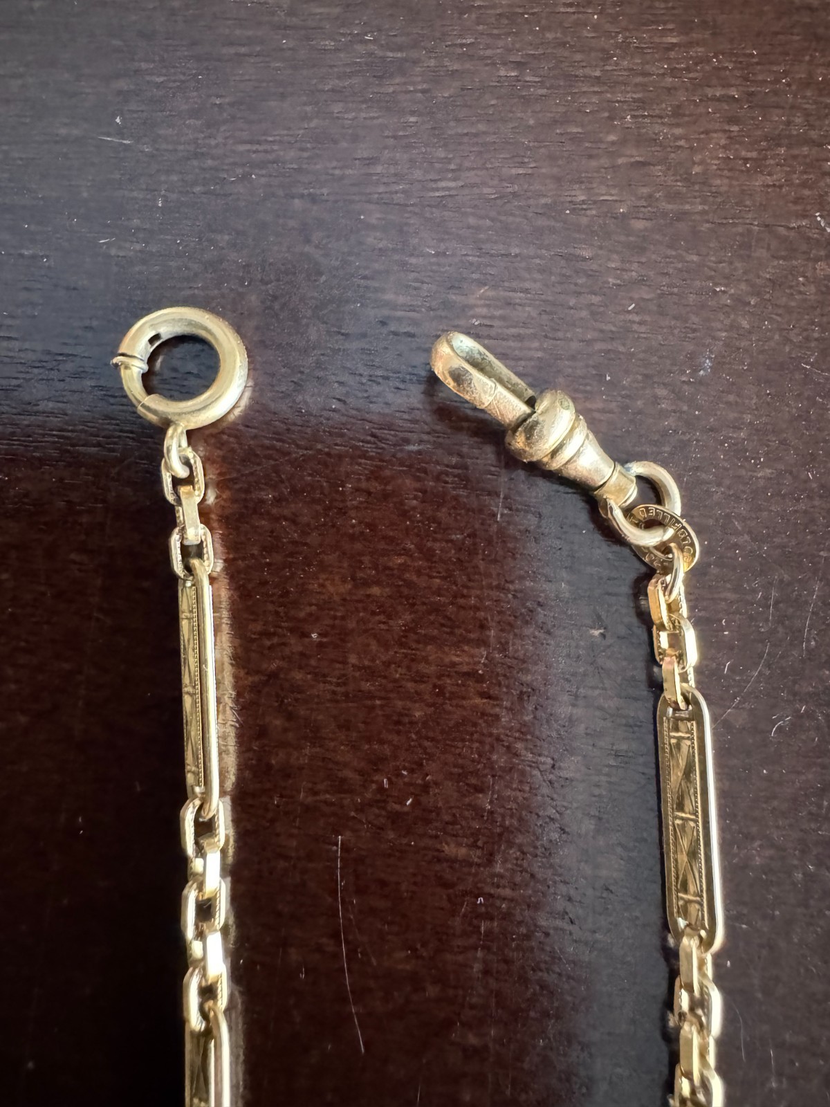 FINE VINTAGE 13 INCH 1/20TH 12K YELLOW GOLD FILLED RECORD POCKET WATCH CHAIN
