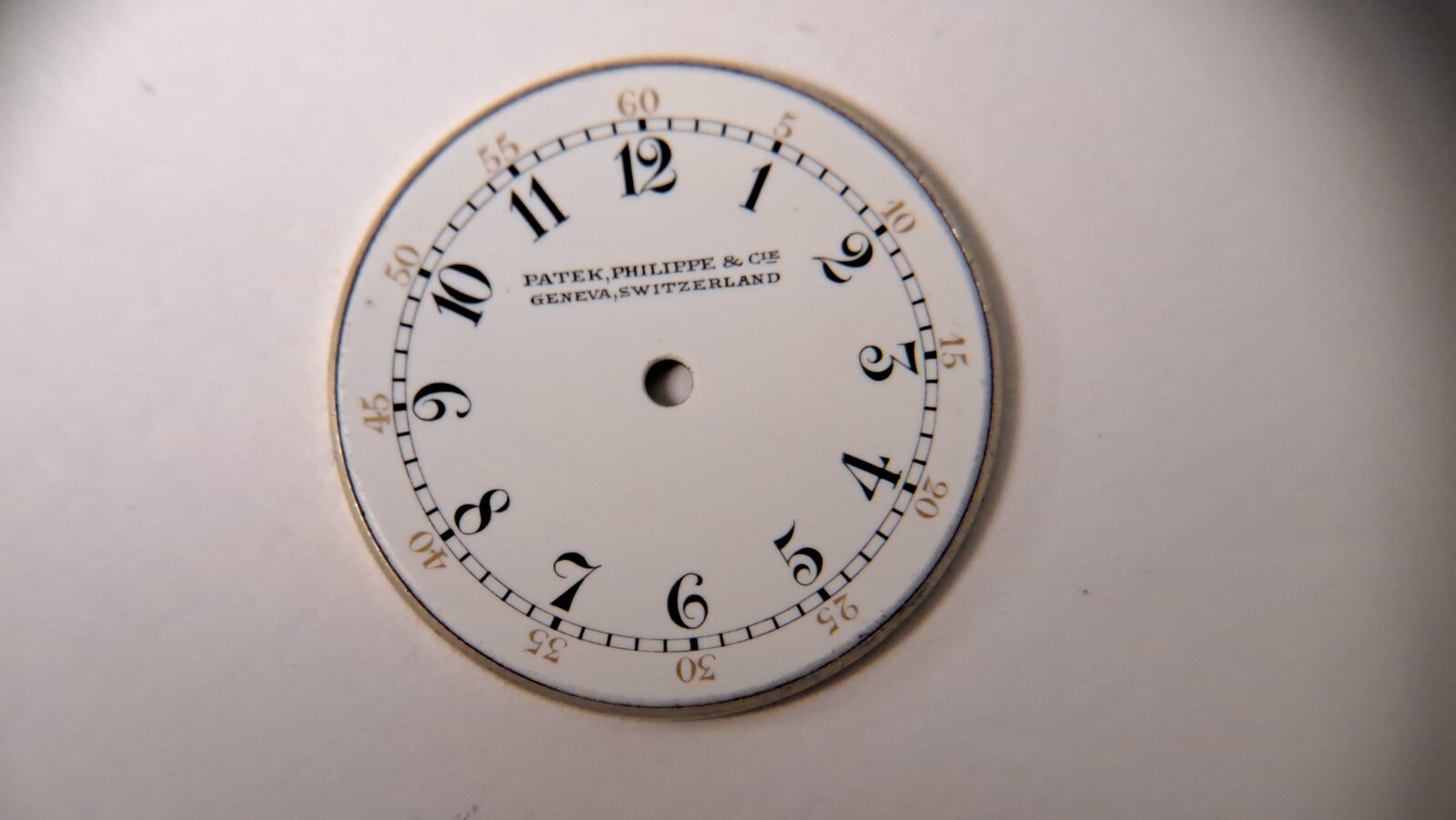 genuine Patek Phillipe DIAL pie pan white 21mm diameter arabic numbers vintage