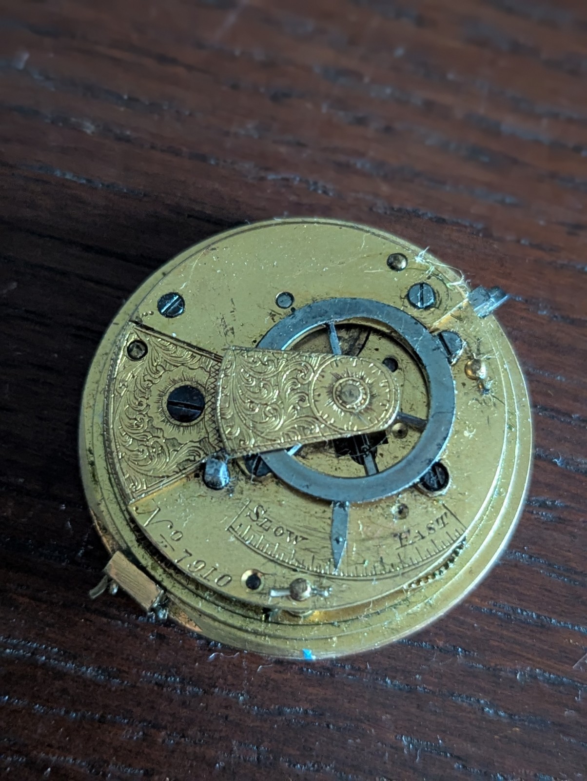 Verge Fusee Pocket Fob Watch Movement / Dial for Repair #P484