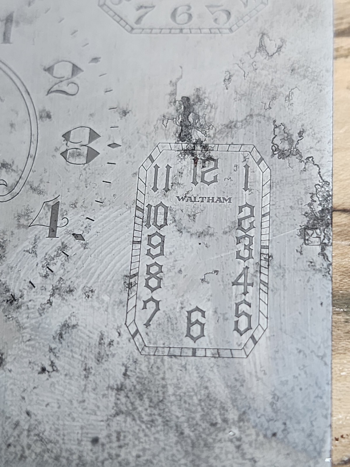 Vintage Multi Dial Printing Plate Waltham Bristol Elgin Illinois T987
