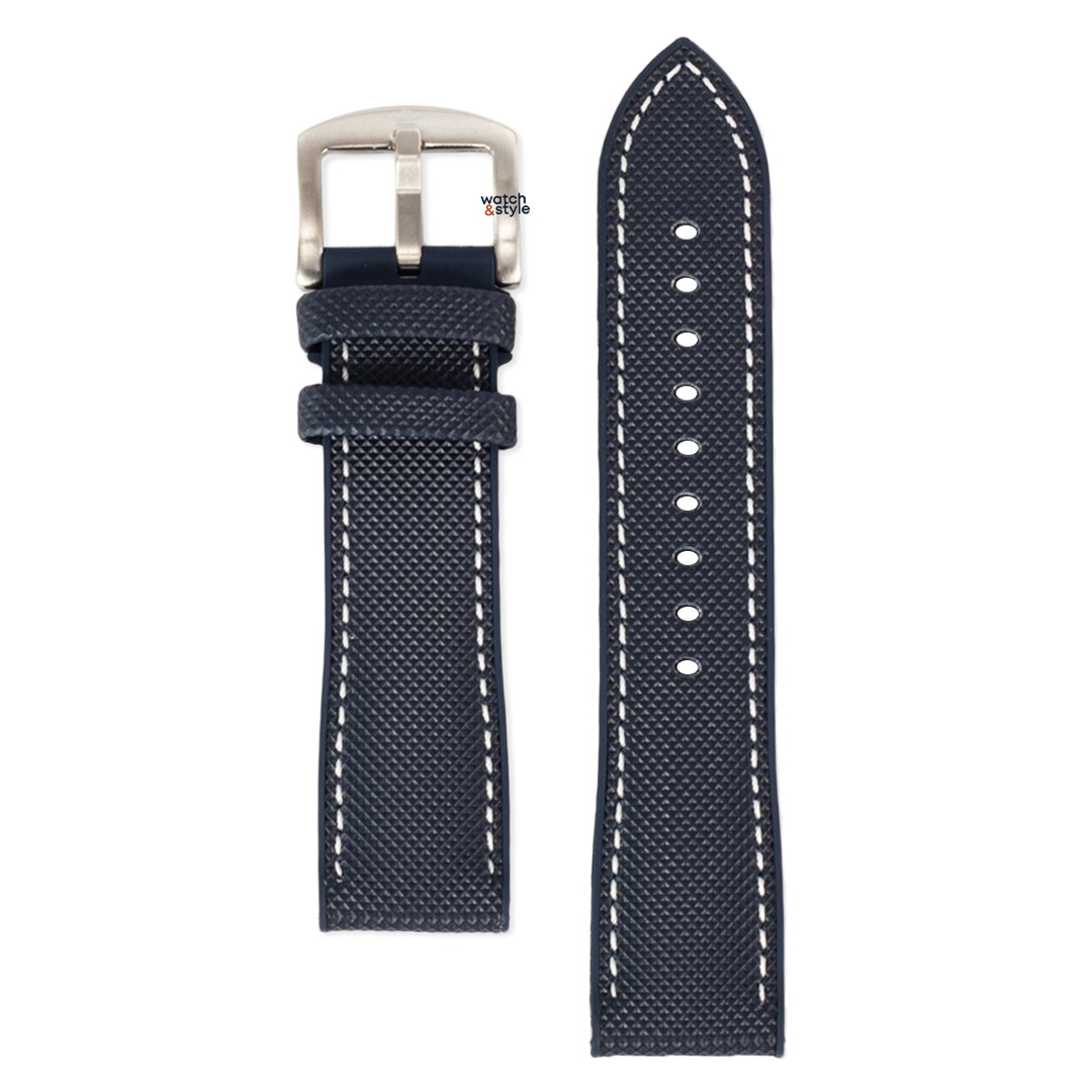 Stitched FKM Rubber Strap – Navy Blue
