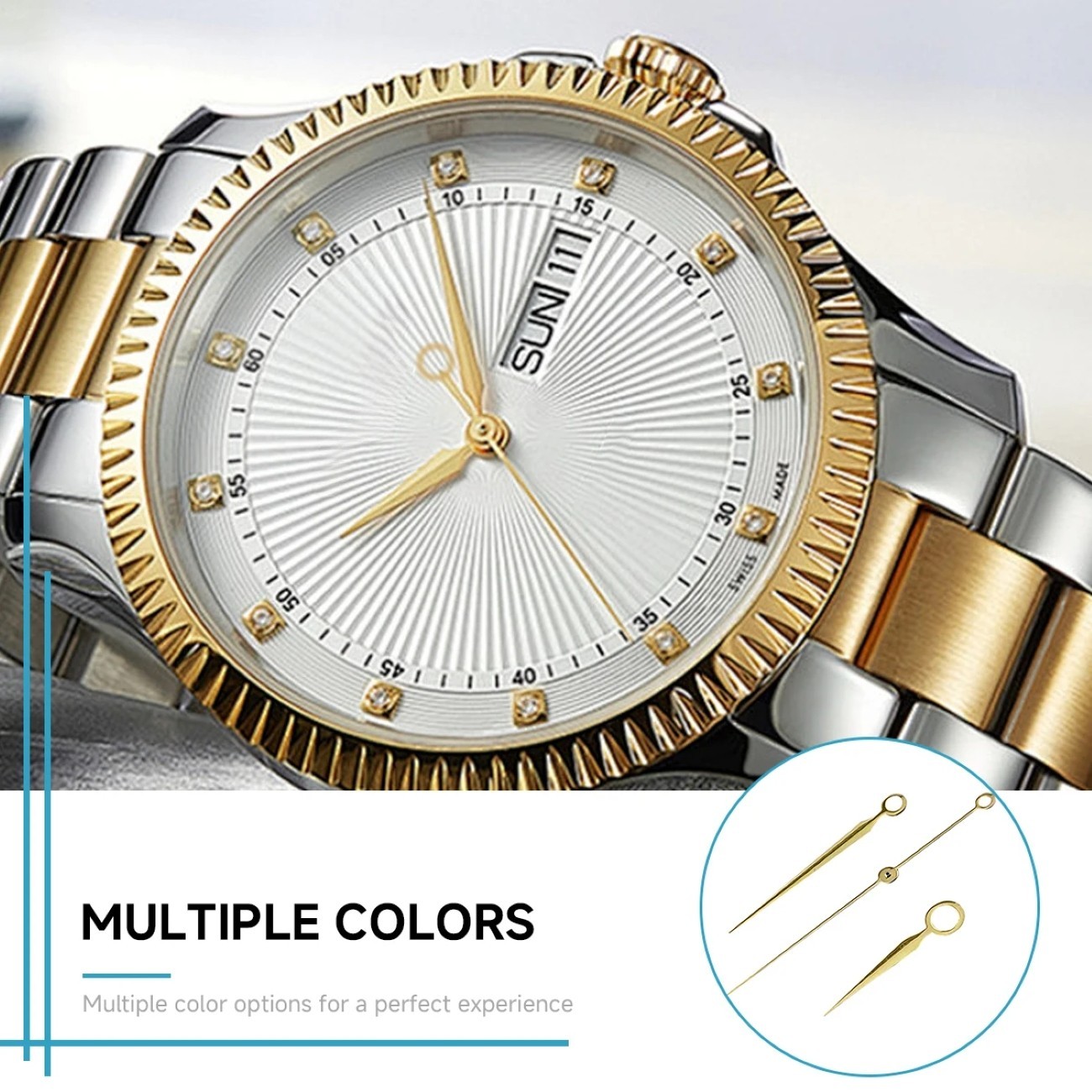 Watch Hands Set Silver Rose Gold Color For NH35 NH36 4R 7S Movement