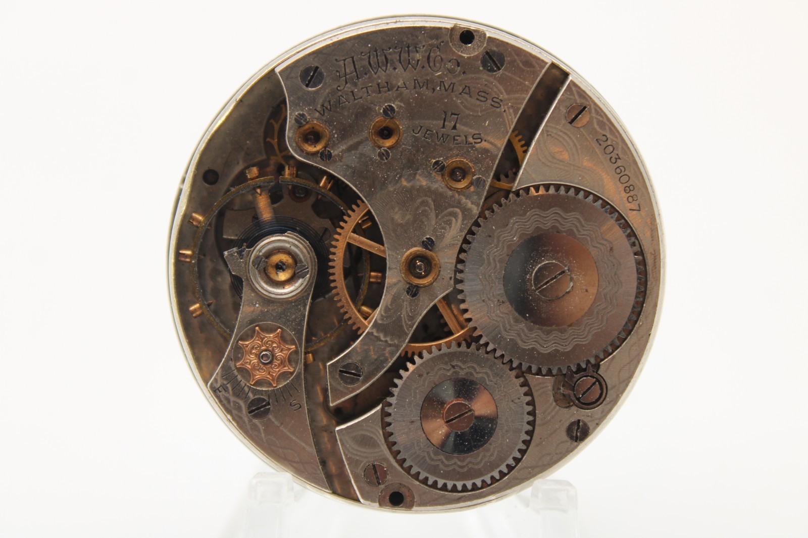 1915 WALTHAM POCKET WATCH MOVEMENT 20360887 GRADE 625 16s 17j (JAA)