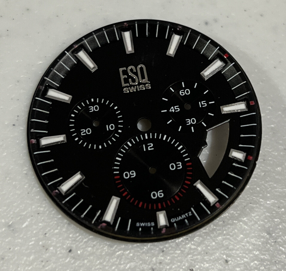 ESQ Movado Criterion Watch Dial Black Chronograph Authentic