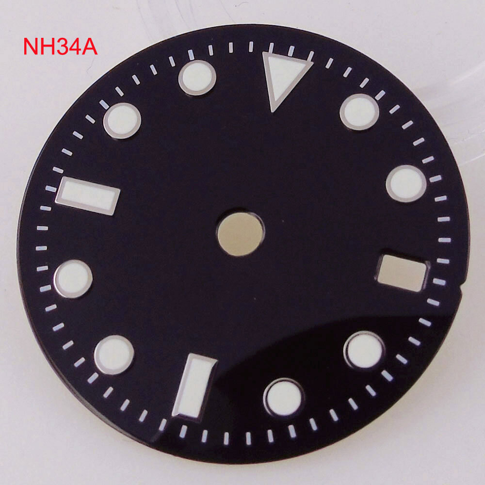 Luminous Black Green Blue 29mm Watch Dial Face fit NH34A NH34 GMT Automatic Movt